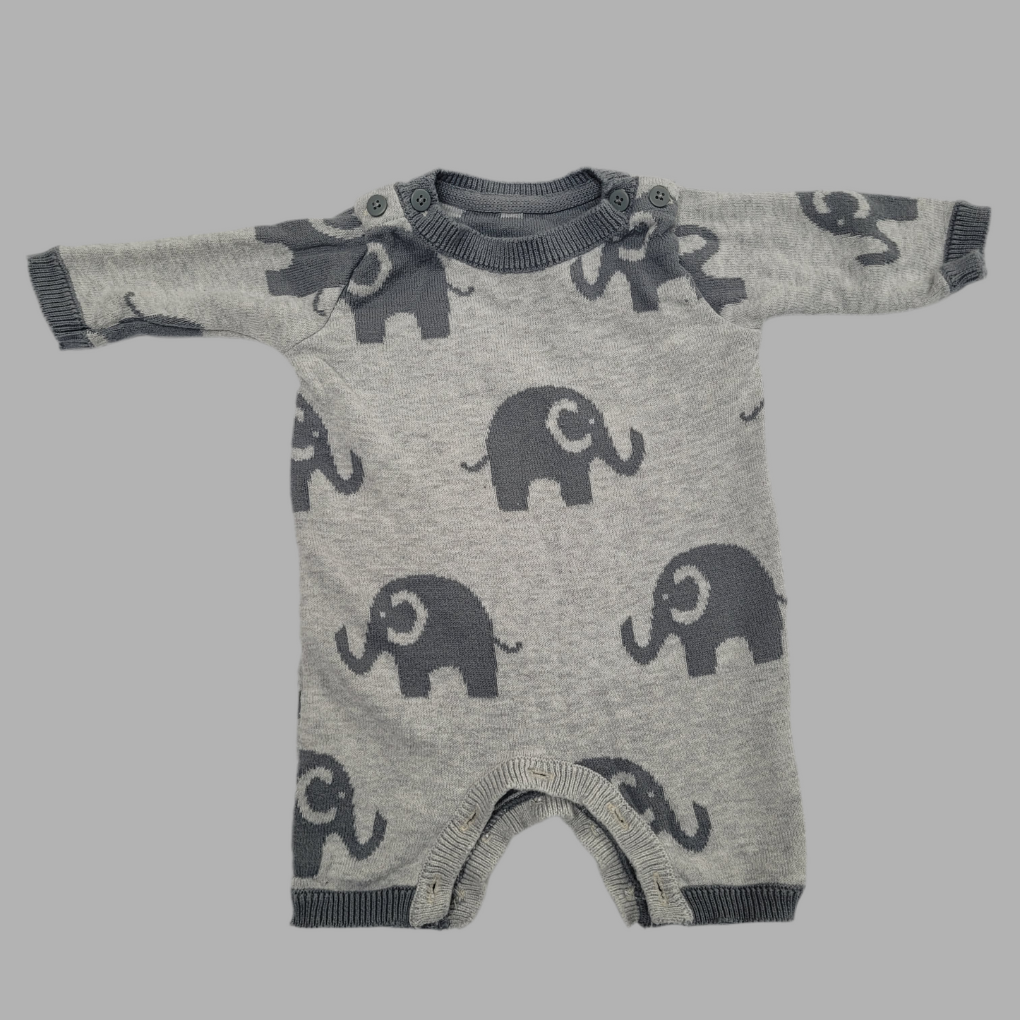 Nutmeg- Elephant Knitted Romper