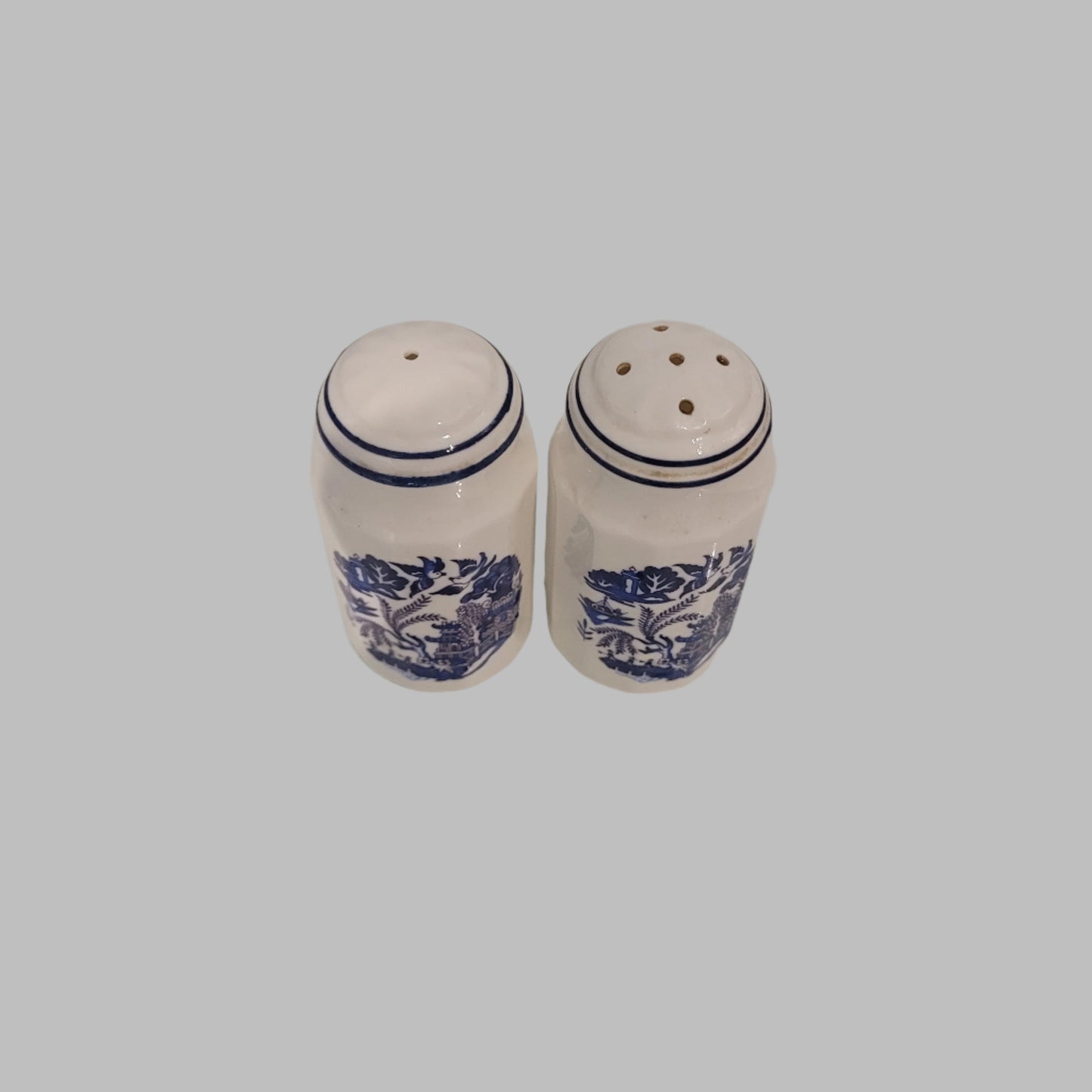 Blue & White English Salt & Pepper Shakers