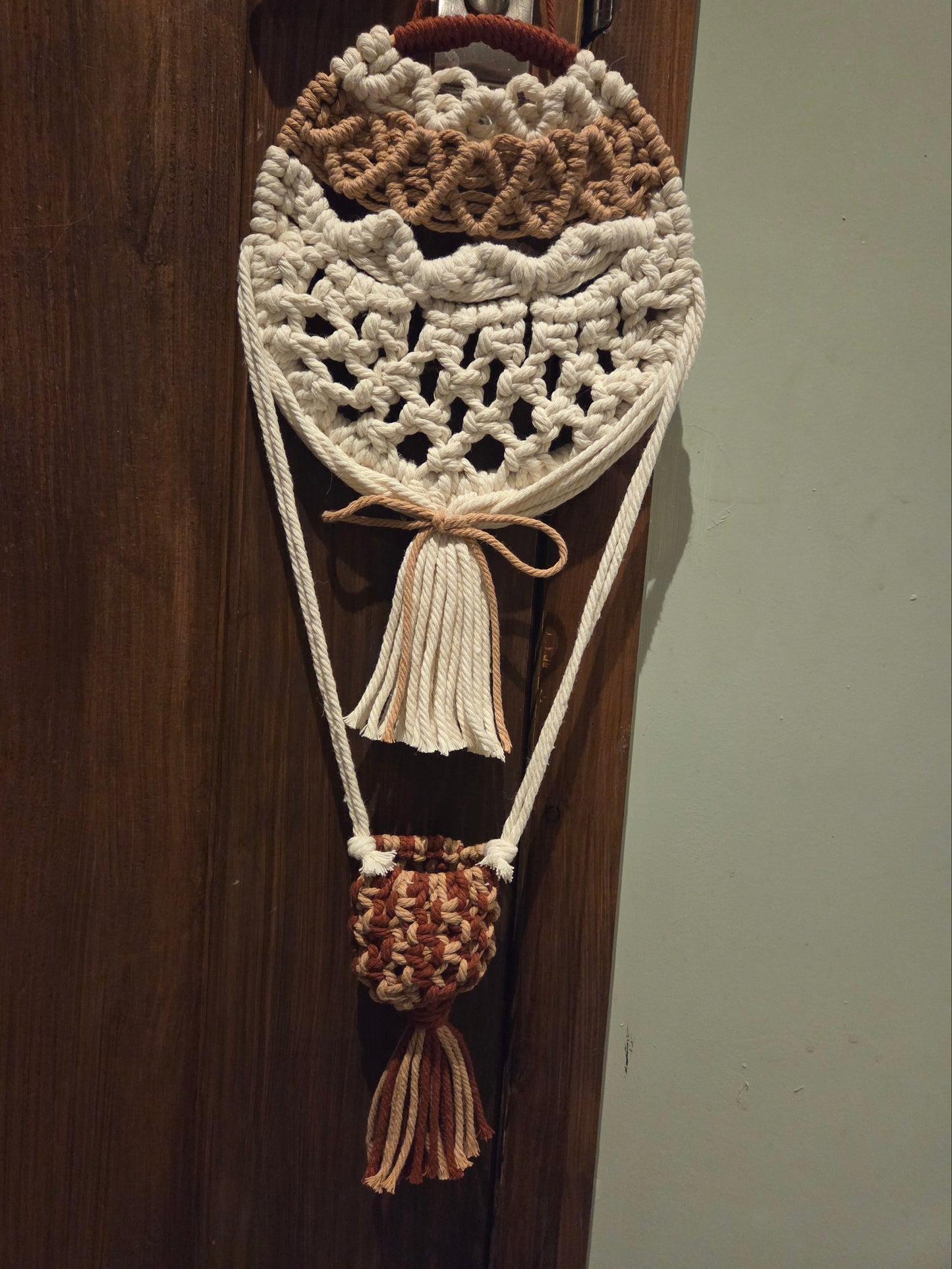 Handcrafted Macramé Hot Air Balloon Wall Hanging