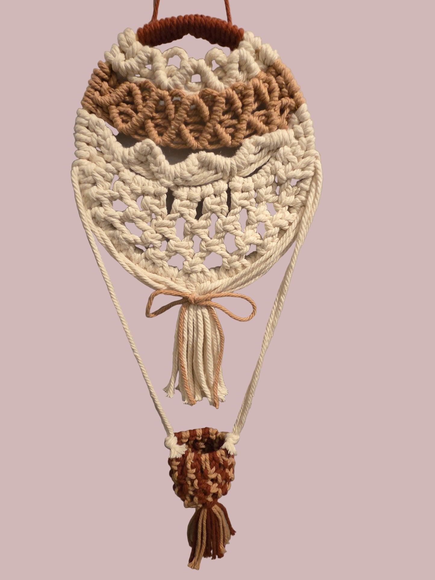 Handcrafted Macramé Hot Air Balloon Wall Hanging
