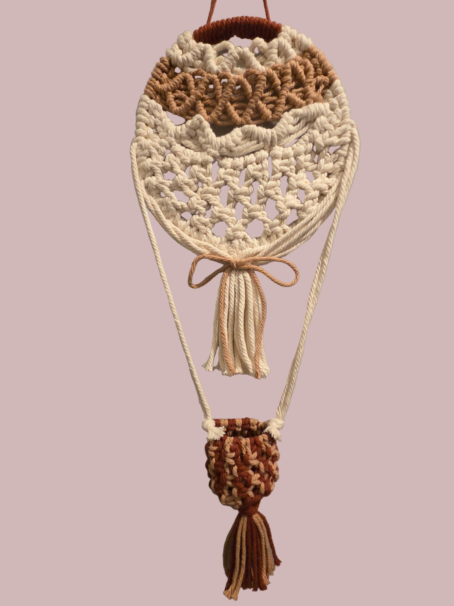 Handcrafted Macramé Hot Air Balloon Wall Hanging