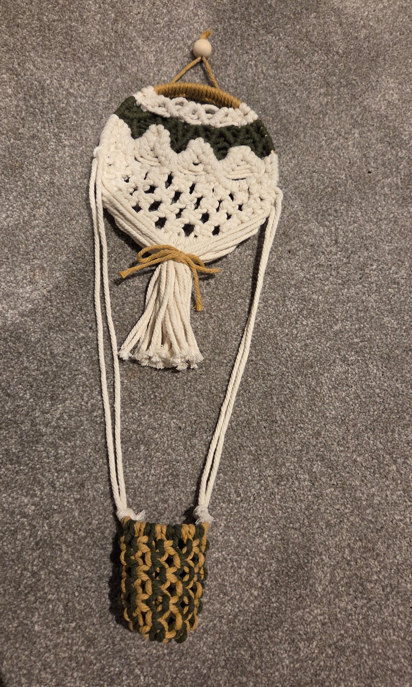 Handcrafted Macramé Hot Air Balloon Wall Hanging