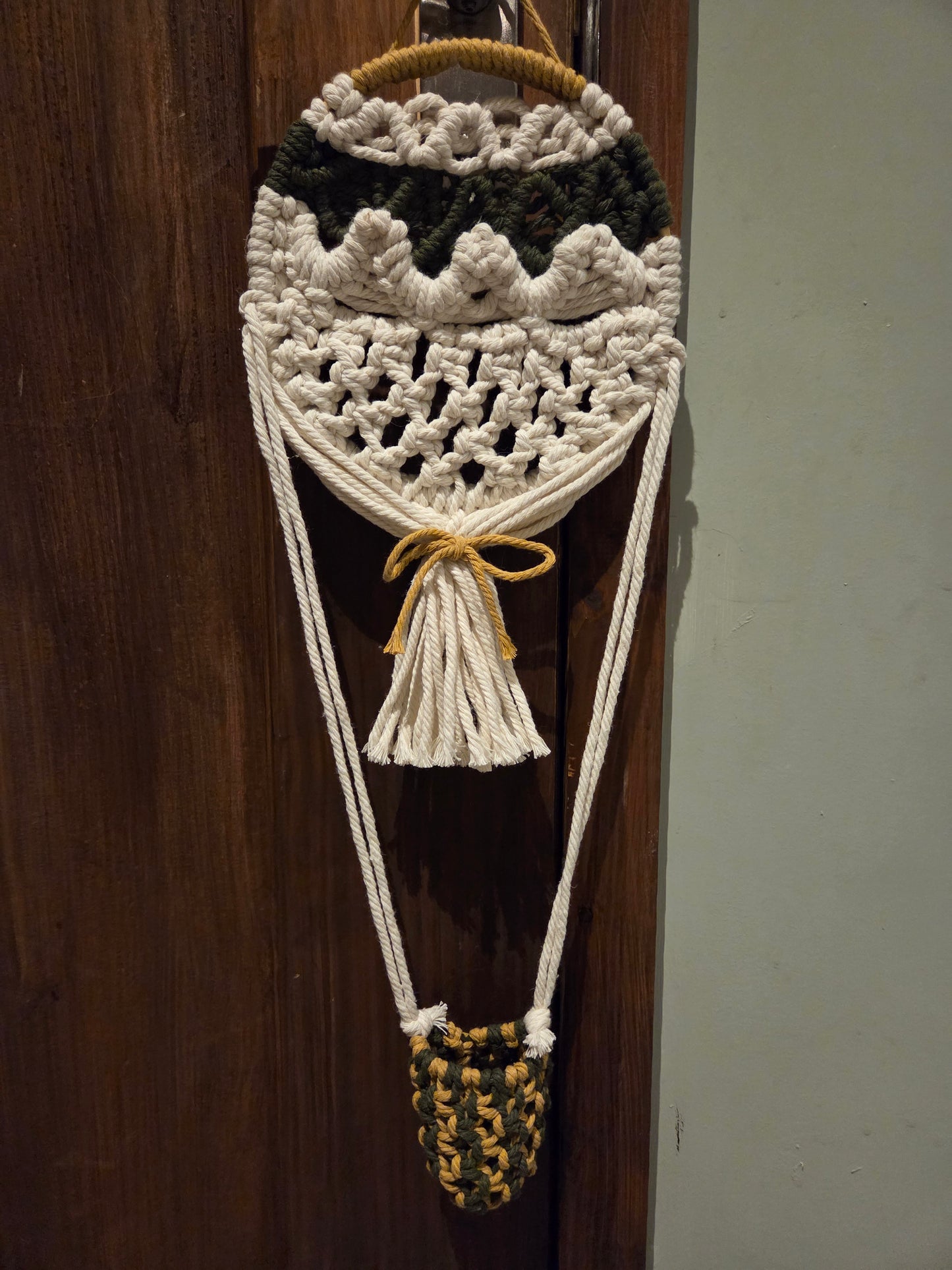 Handcrafted Macramé Hot Air Balloon Wall Hanging