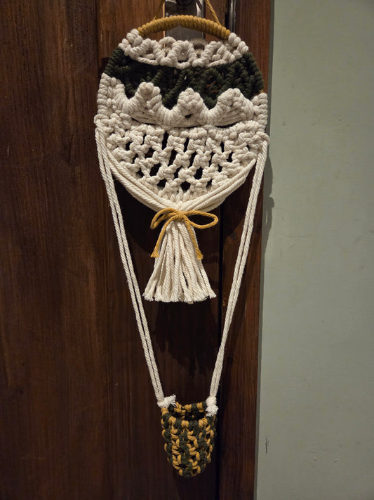 Handcrafted Macramé Hot Air Balloon Wall Hanging