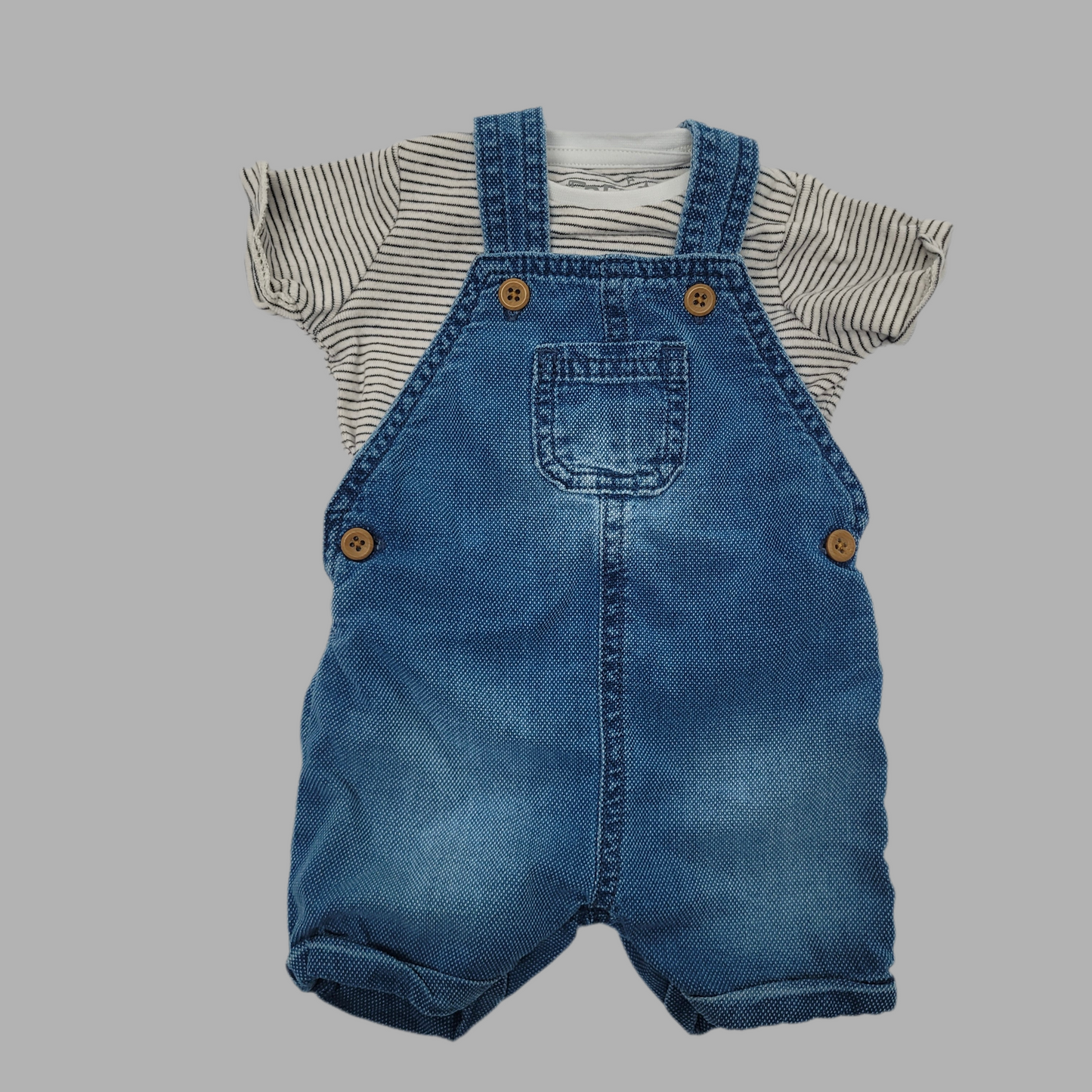 F&F- Dungarees and vest set