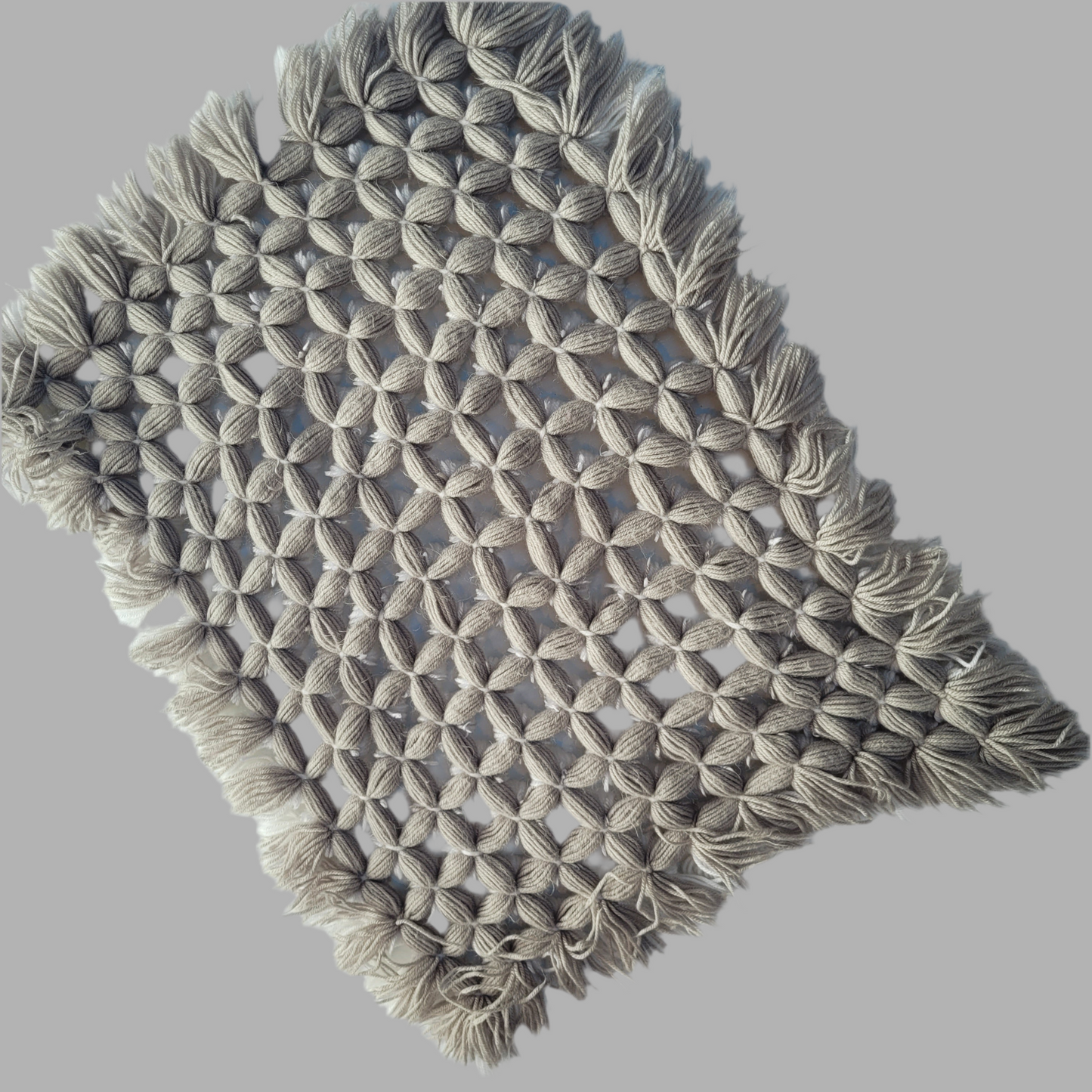 Hand knitted Pom-Pom, Pram Blanket