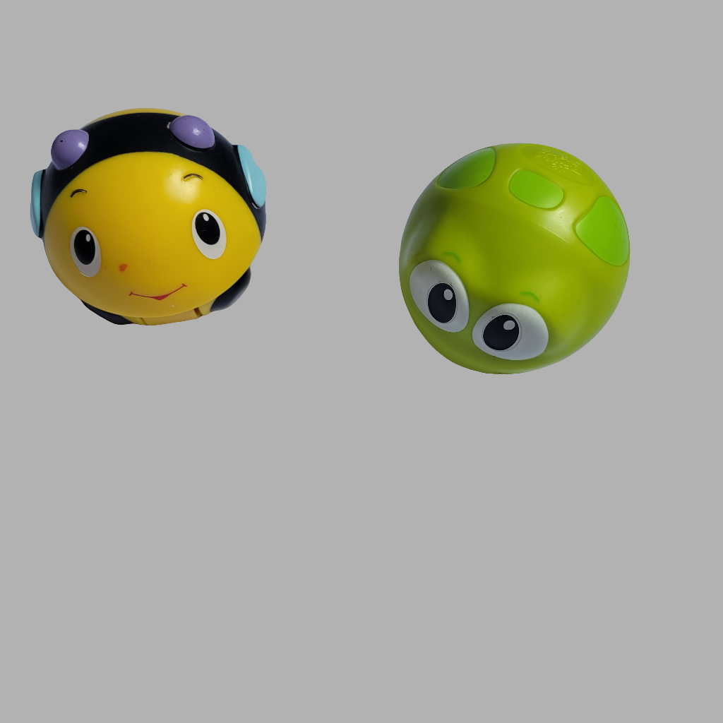 Bright Starts Giggables Wobble And Roll Bee and Frog.