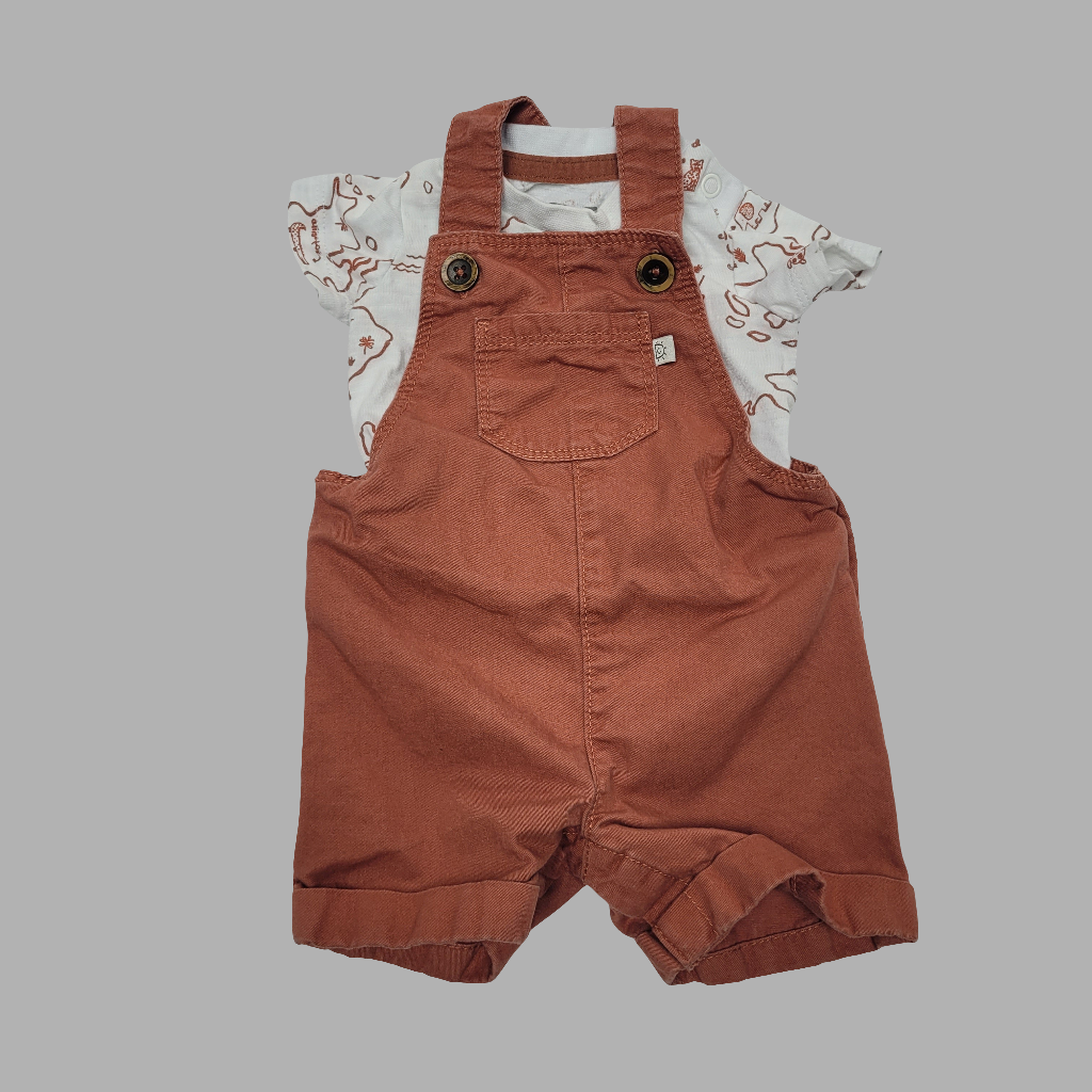 F&F- Dungarees & vest set