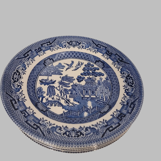 Set of 5 Willow Blue Design Side Plates