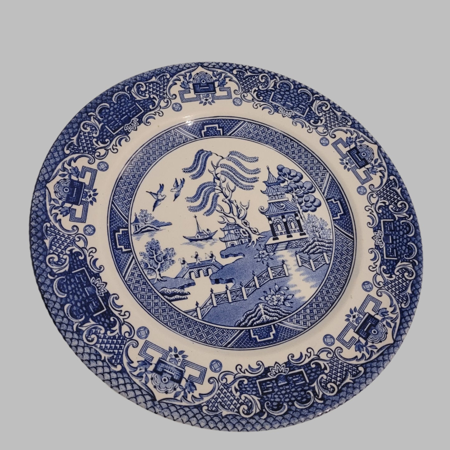 Old Willow, English Ironstone Willow Blue Plate