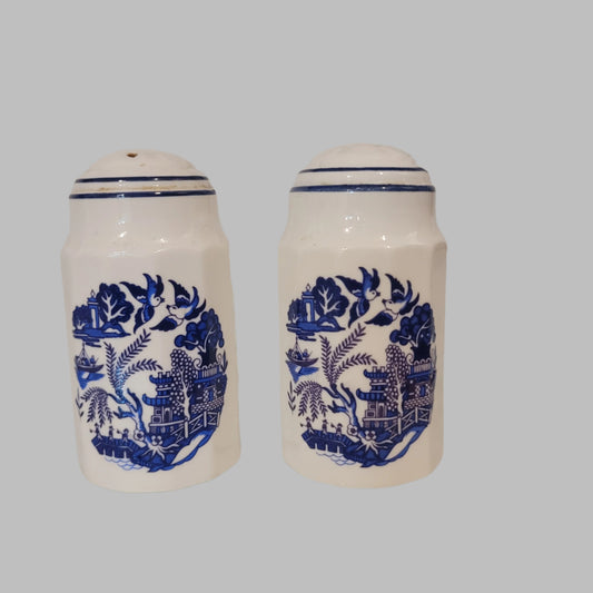 Blue & White English Salt & Pepper Shakers