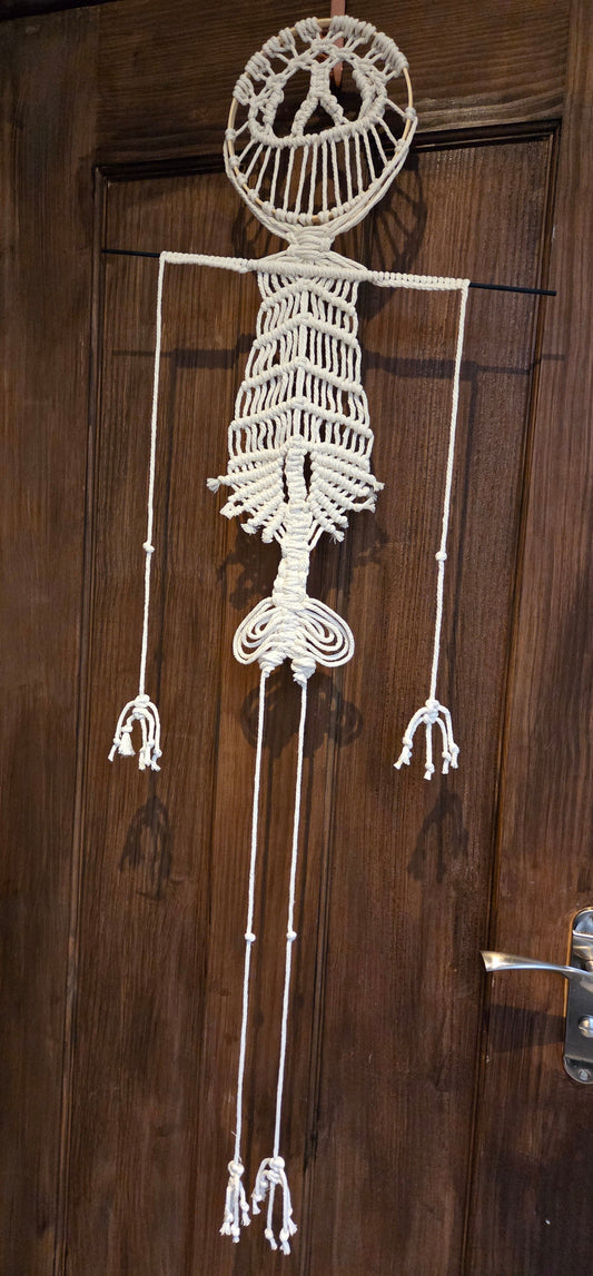 Handcrafted Macrame Skeleton-Wall Hanging