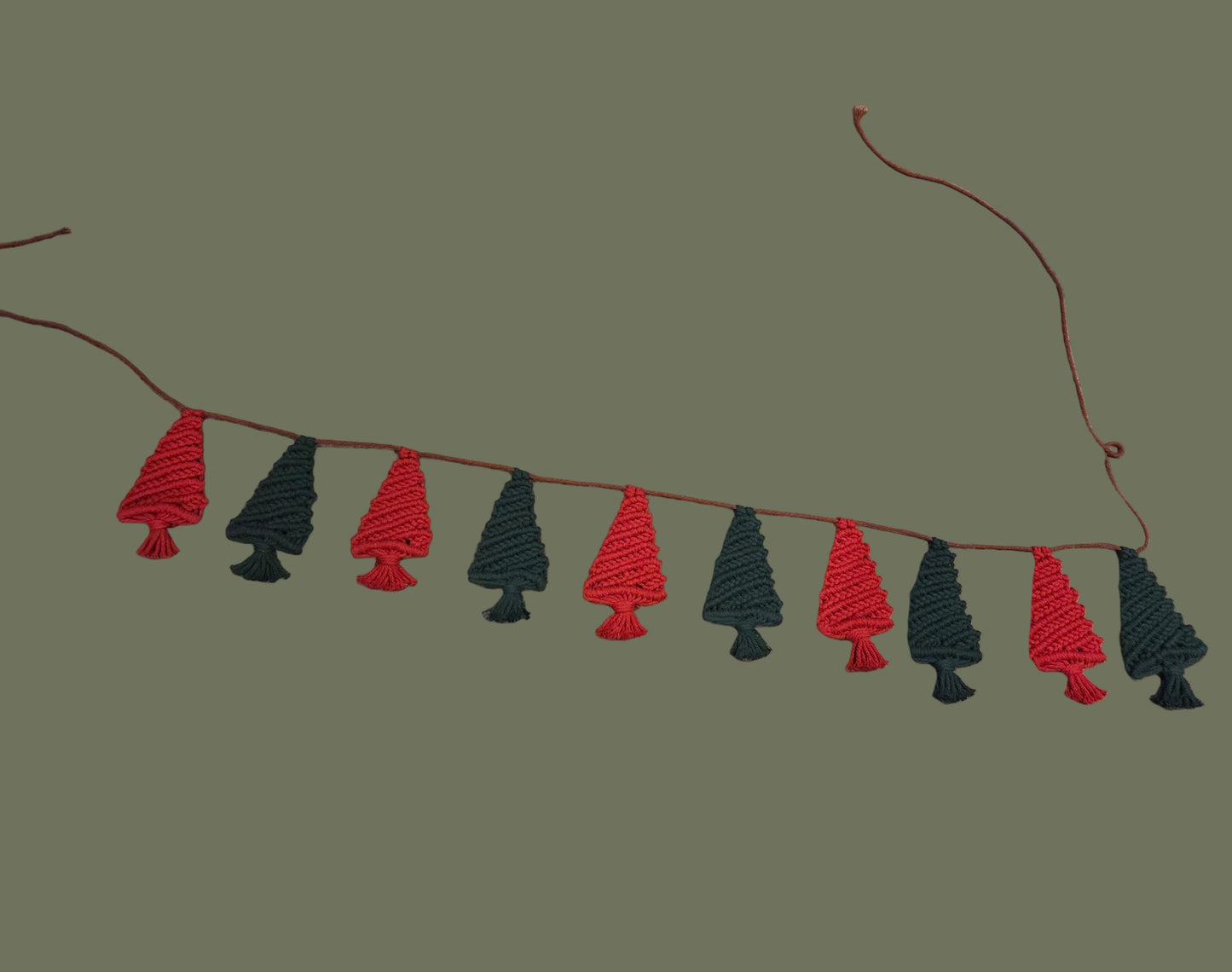 Macrame Christmas Tree Garland