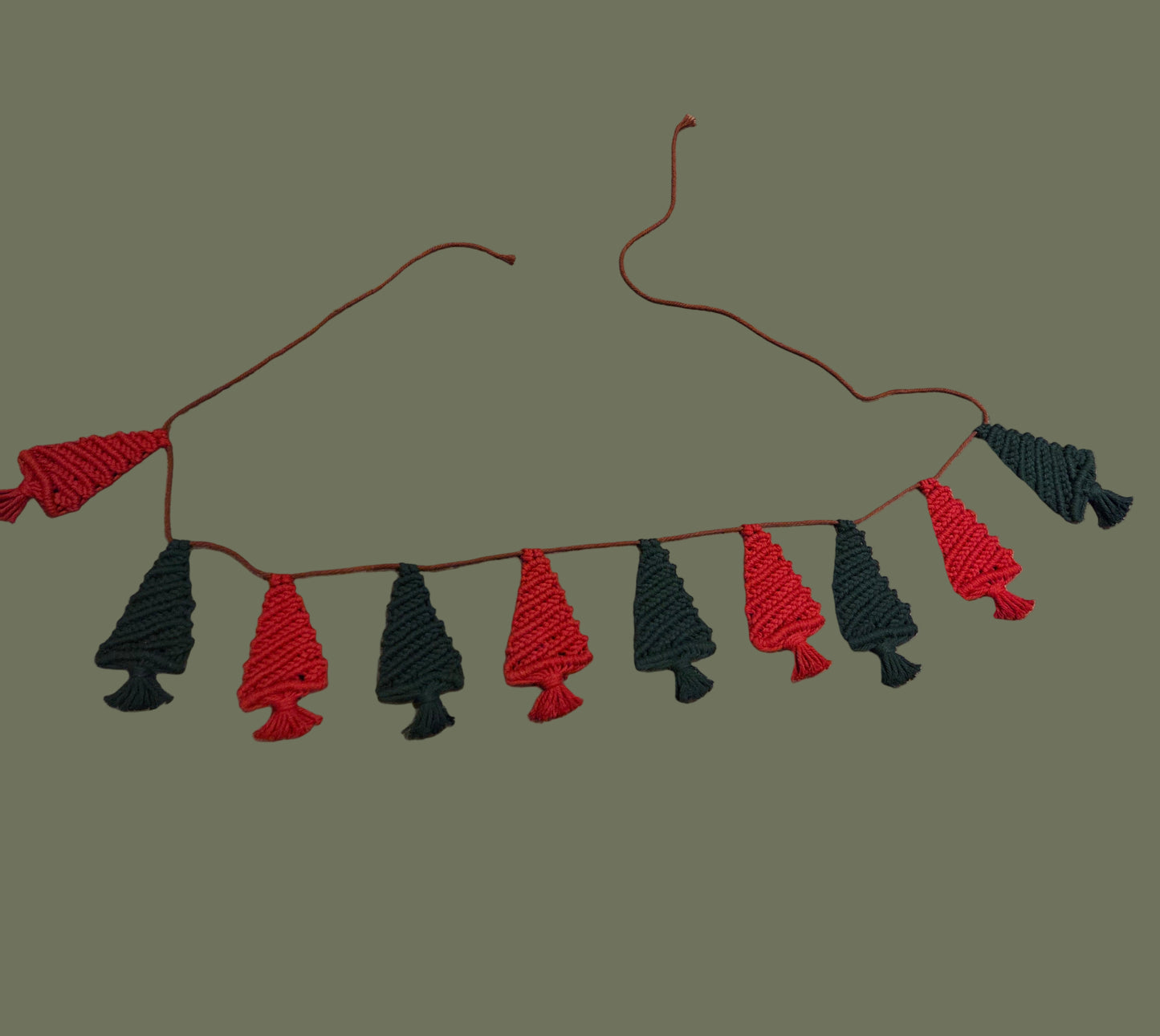 Macrame Christmas Tree Garland