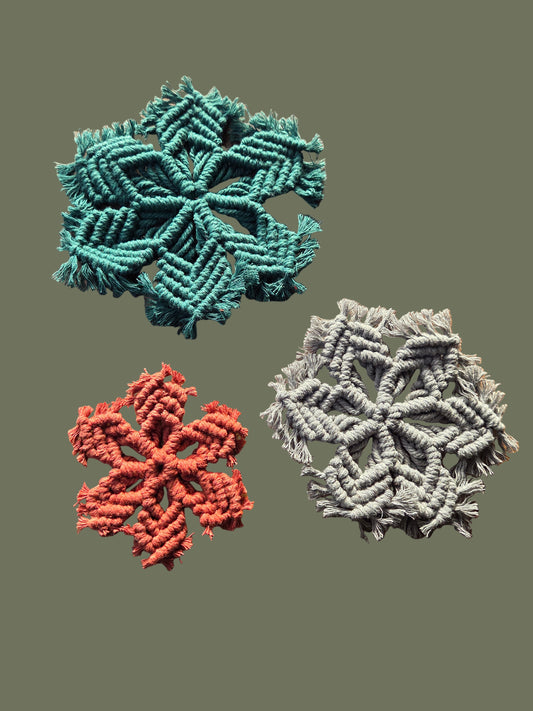 Set of 3 Macrame Snowflakes