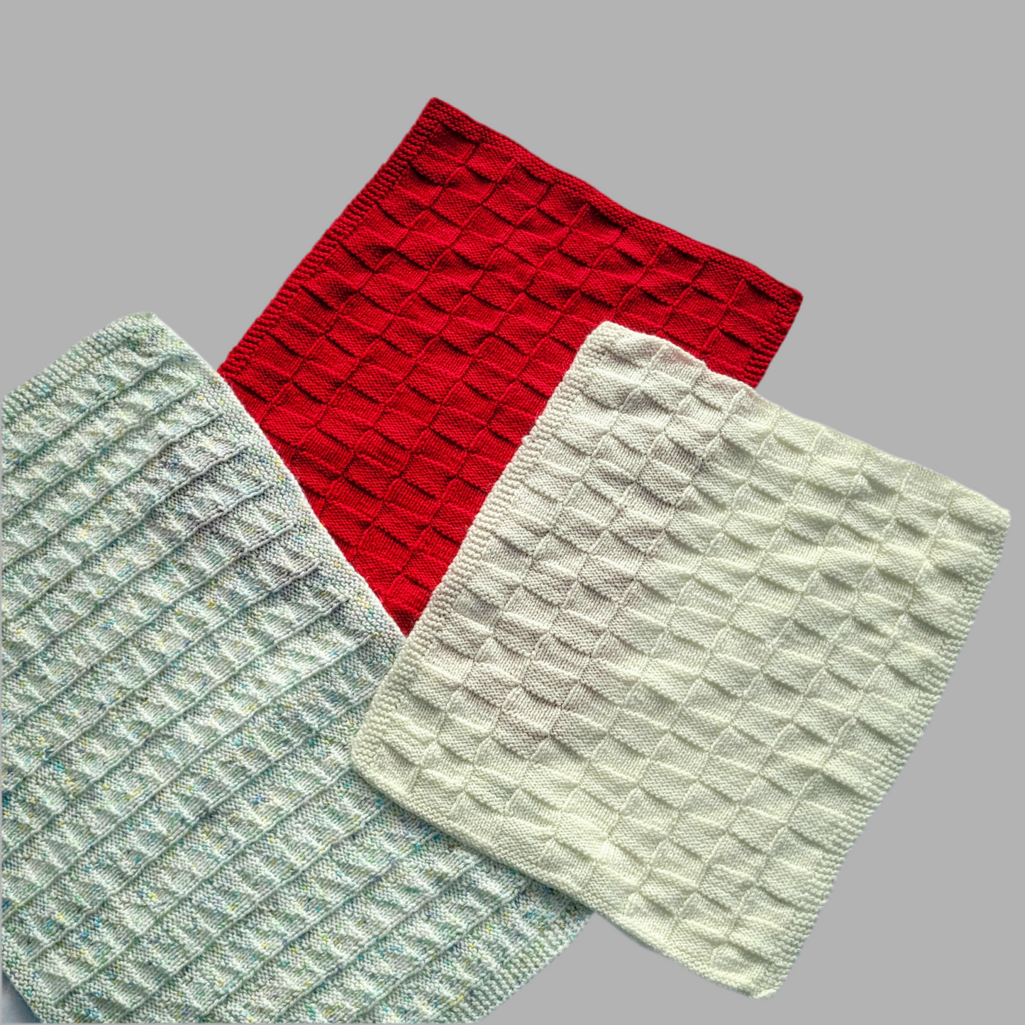 Hand knitted- Bundle of 3 Preemie blankets