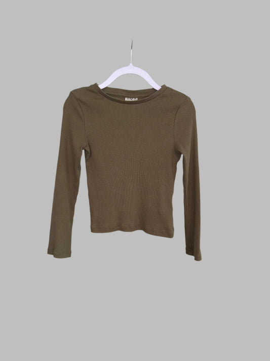 Girls khaki long sleeved top