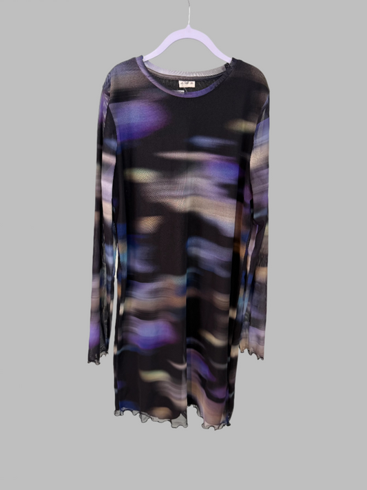 girls smudge black multicolour dress