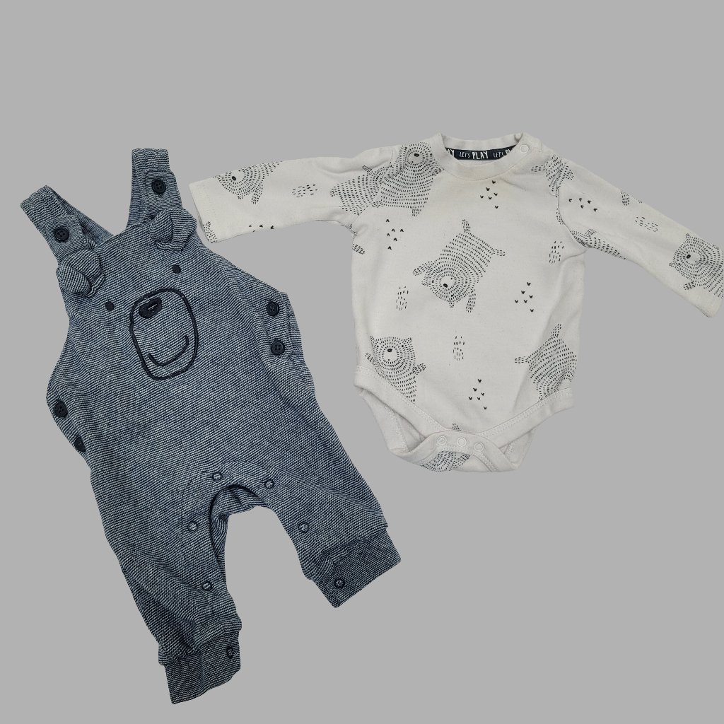 F&F-Dungarees and vest set