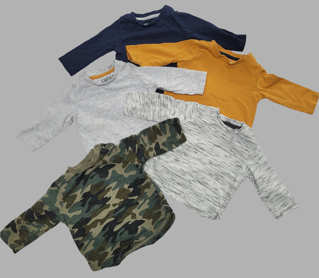 F&F- Pack of 5 long sleeve Tees